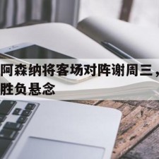爱游戏官网-阿森纳将客场对阵谢周三，胜负悬念()